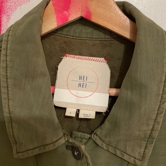 HEI HEI Anthropologie Upcycled Patchwork Embroidered Utility Military Vest Small - Picture 9 of 11
